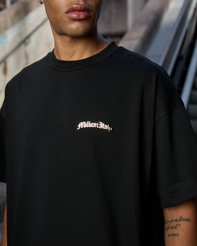 Schwarzes Metal-Logo-T-Shirt