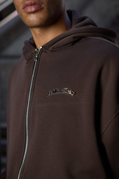 Track-Logo Metall dunkelbraun